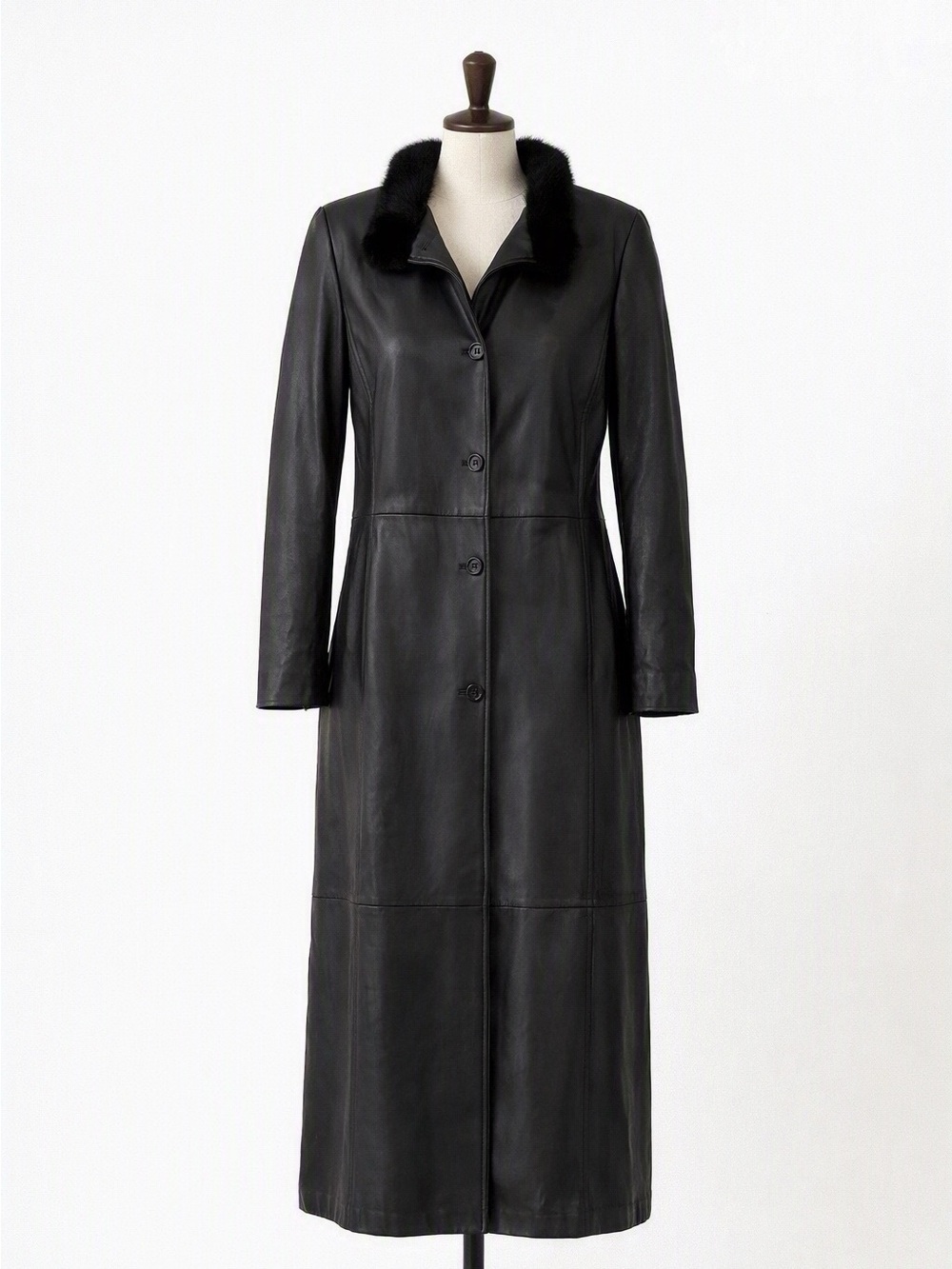 Vintage Erresse 1980 Made in Italy Vera Pelle Leather Longline Coat – Size 46